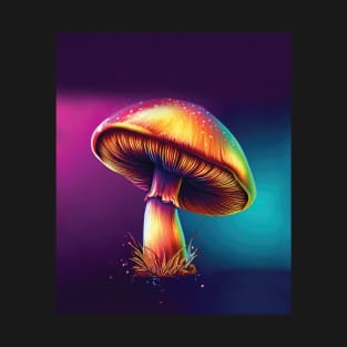 Magic Mushroom with Colorful Background T-Shirt