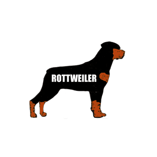 Rottweiler black and rust name silhouette T-Shirt