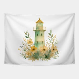 Watercolor Lighthouse Tapestry