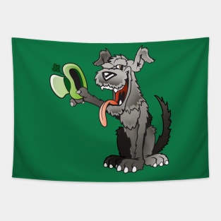 Irish Wolfhound Cartoon Dog Hats Off Cartoon Tapestry