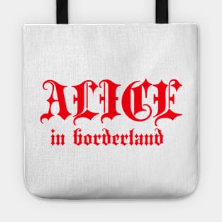 Alice in borderland title red Tote