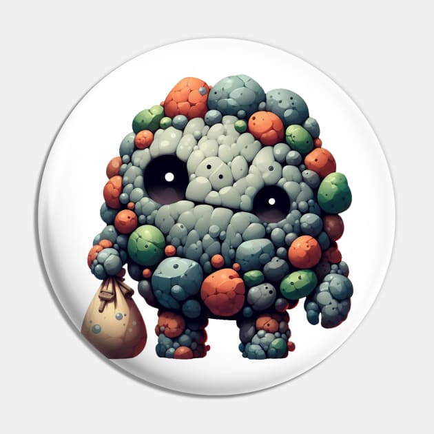 Cute Stone Golem Pin by Dmytro