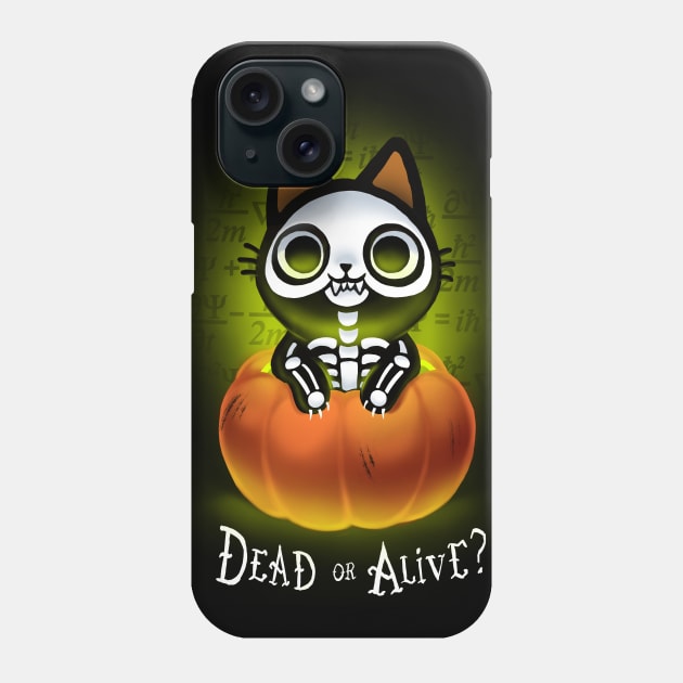 Schrödinger's Cat Nightmare - Funny Halloween Pumpkin - Dead and Alive Phone Case by BlancaVidal