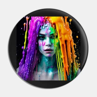 Girl with slimy hair art Pin