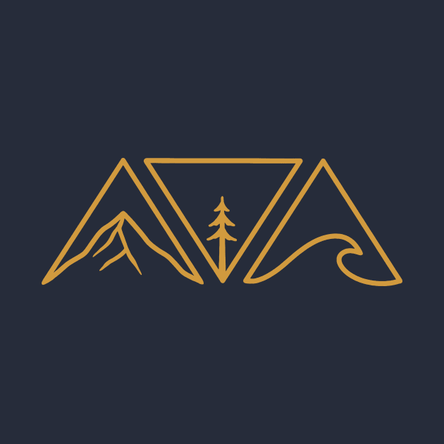 Simple Nature Triangles - Golden Version by SommersethArt