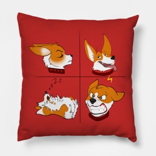 Cute corgi dogs with different emotions Pillow