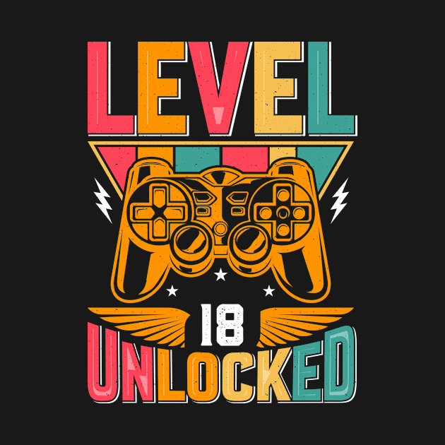Level 18 Unlocked Awesome Since 2005 Funny Gamer Birthday by mo designs 95
