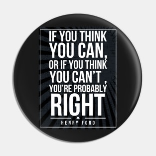 Henry Ford quote Subway style (white text on black) Pin