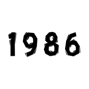 1986 year | simple black T-Shirt