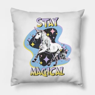 Retro Stay Magical Unicorn Pillow