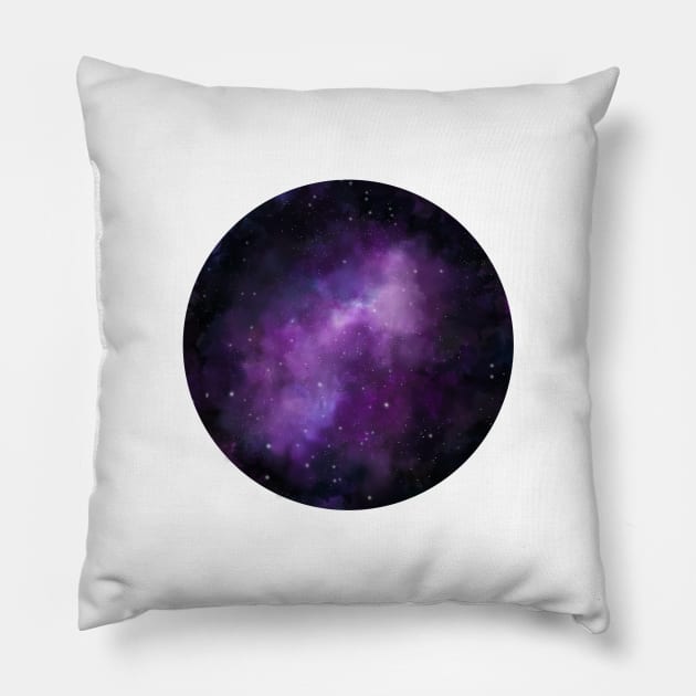 Purple galaxy Pillow by RosanneCreates