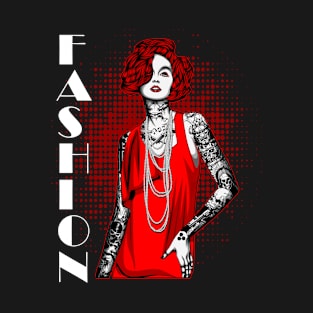 Fashion Girl,  red Hair T-Shirt