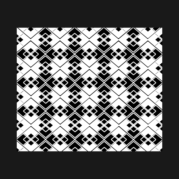 Abstract geometric pattern - black and white. by kerens