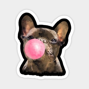 french bulldog and bubble gum Magnet