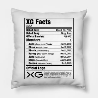 XG Nurtitional Facts 2 Pillow