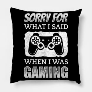 Sorry For What I Said When I Was Gaming Pillow