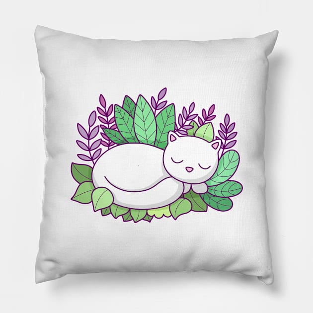 Garden Cat Pillow by sombrasblancas