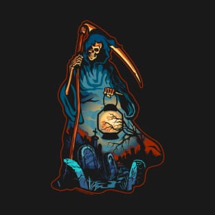 Grim Reaper Graveyard Scene T-Shirt