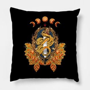 Awesome snake with sword Pillow