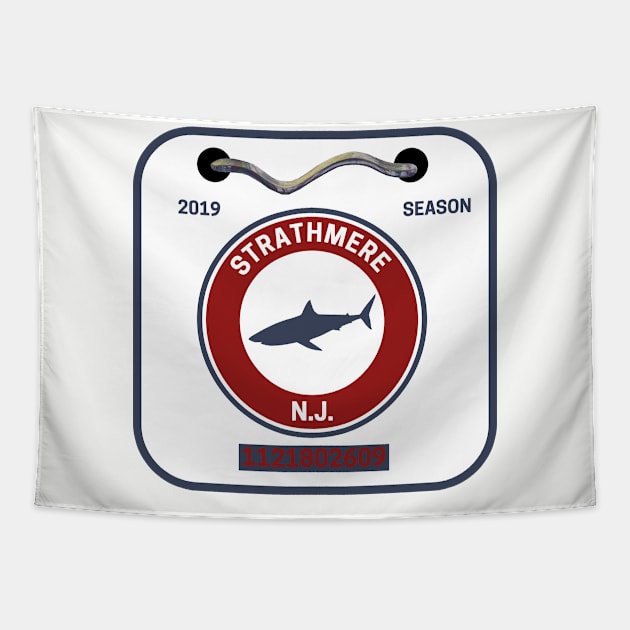 Strathmere New Jersey Beach Badge Tapestry by fearcity