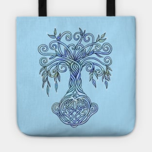 Celtic Tree of life Sky Colored Tote