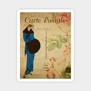 Vintage French Postcard Art Nouveau Magnet