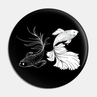 Black And White Betta Fish / Strongest Sorcerer Anime Inspired / Siamese Fighting Fish Anime / SatoSugu Pin