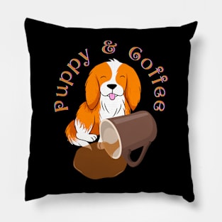 Puppy & Coffee T-Shirt mug coffee mug apparel hoodie sticker gift Pillow