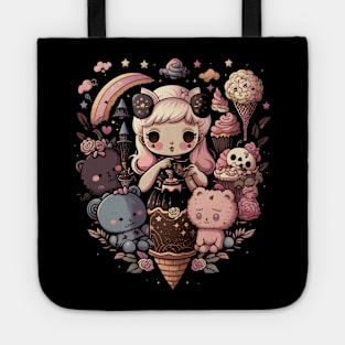 Lovely Bears Goth Them Cute Anime Girl For Bears Lovers Tote