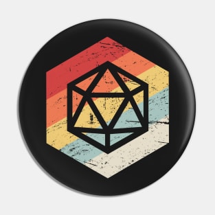 Retro 70s D20 Icon | Roleplaying Game Pin