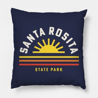 Santa Rosita State Park California Retro Vintage Stripes Sunset Pillow