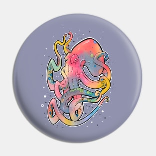 rainbow octopus Pin