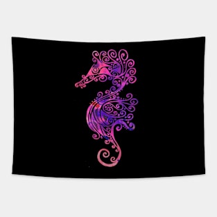 Purple Seahorse Tattoo Tapestry