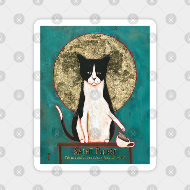 Saint Pierre The Cat Magnet by KilkennyCat Art