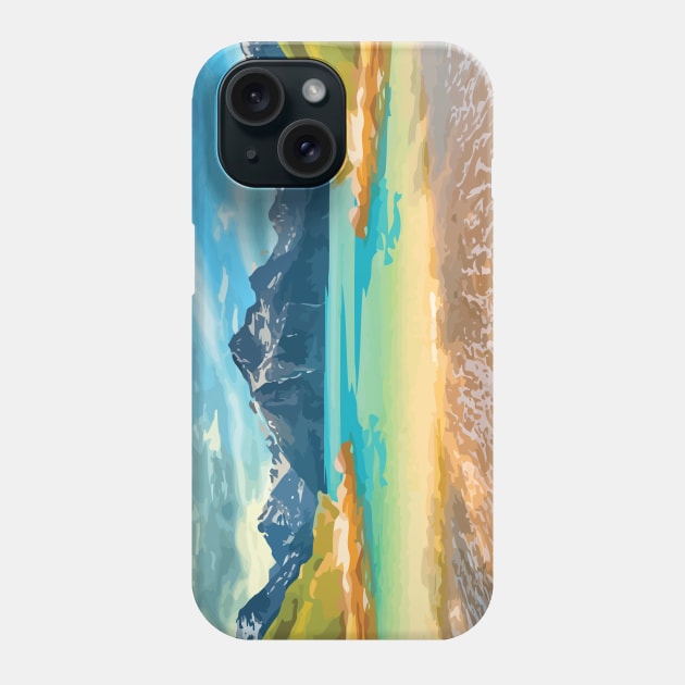 Sea Beach and Mountain Art Phone Case by Sanzida Design