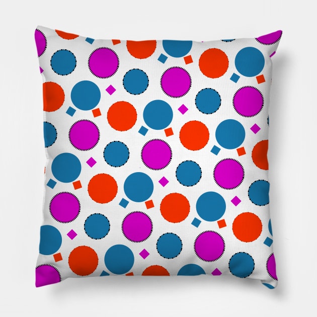 Colorful Circle Pattern Pillow by The Design Deck