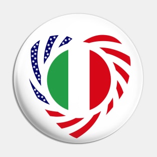 Italian American Multinational Patriot Flag (Heart) Pin