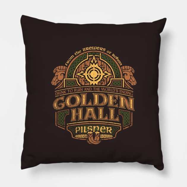 Golden Hall Pilsner Pillow by CoryFreemanDesign