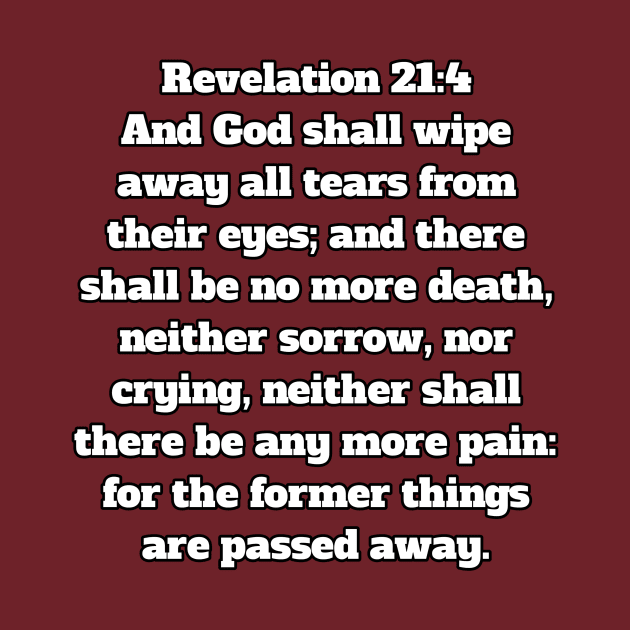 Revelation 21:4 King James Version (KJV) Bible Verse Typography by Holy Bible Verses