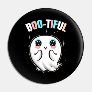 Cute Kawaii Beautiful Ghost Is Boo-tiful On Halloween Pin