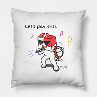 let's play first - aknyangi, cat miaw lovers Pillow