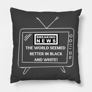 Nostalgic Television Breaking News Pillow