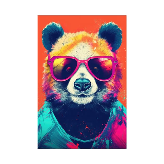 Panda in Pink Sunglasses by JensenArtCo