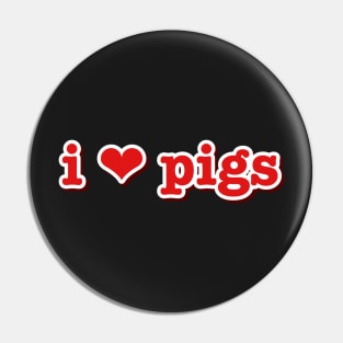 I Love Pigs Heart Pin