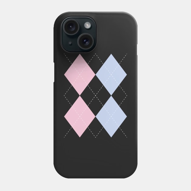 pink + blue argyle Phone Case by osnapitzami