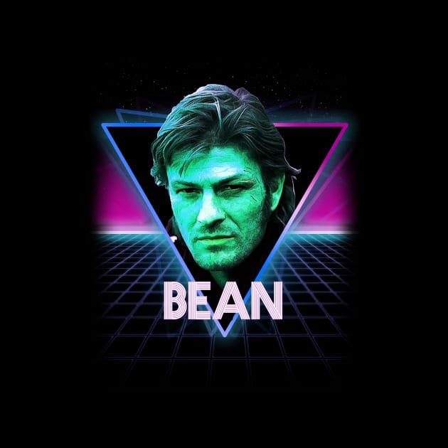 Sean Bean Retro 80s Neon Landscape by Bevatron