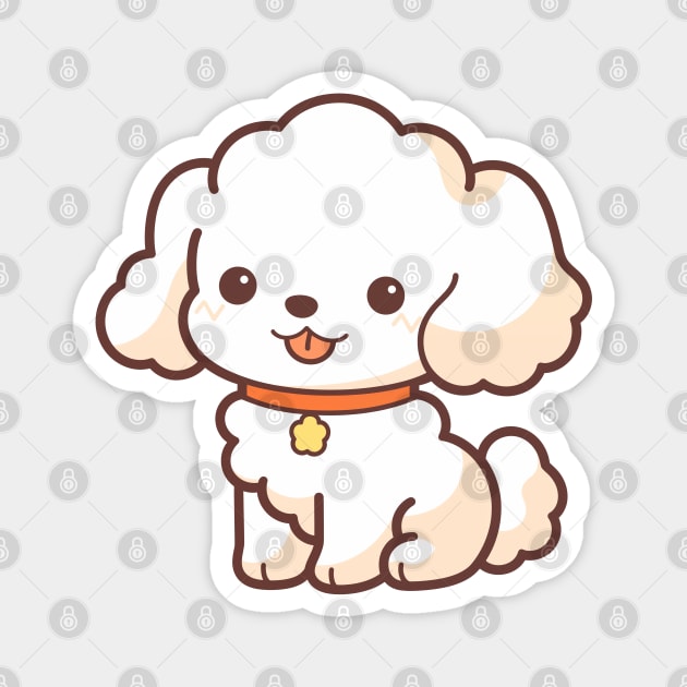 Kawaii white Poodle dog Magnet by JP