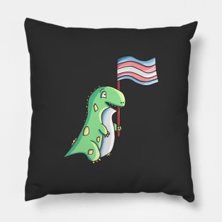 T-Rex For Trans Rights Funny Trans Pride Design Pillow