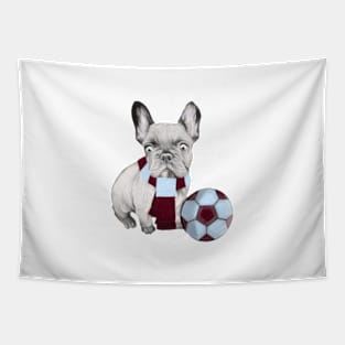 Football Supporting French Bulldog Tapestry