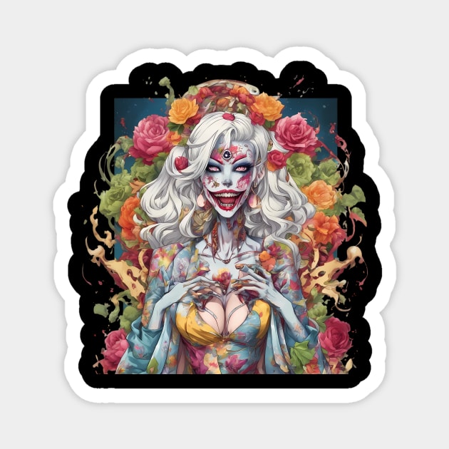 Lunatic Evil Female Clown Magnet by animegirlnft